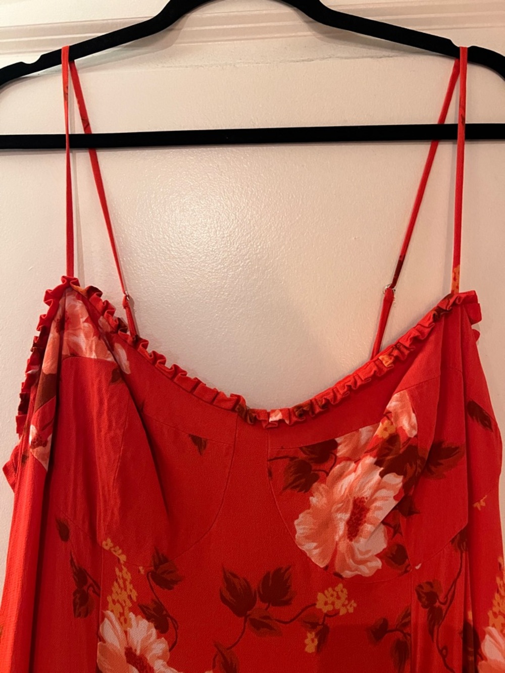 Reformation Red Floral Maxi Slip Dress - Picture 2 of 7